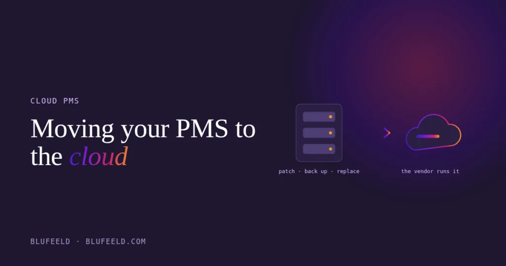 A server in a closet moving to a cloud PMS