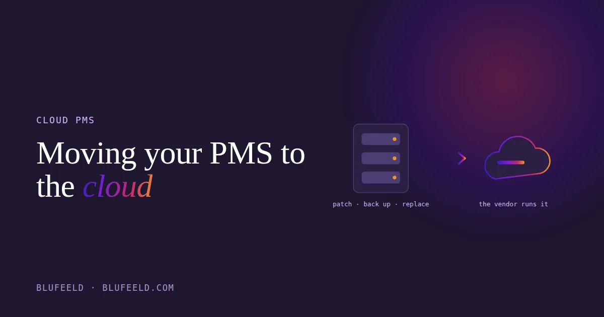 A server in a closet moving to a cloud PMS